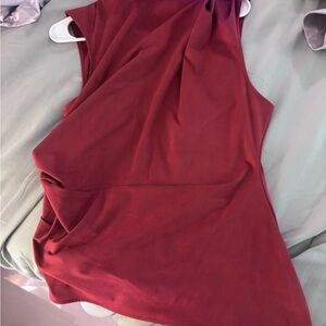 Anthropologie Red Sleeveless Blouse